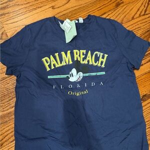 H&M Navy Blue Palm Beach Florida Graphic Tee with Mickey